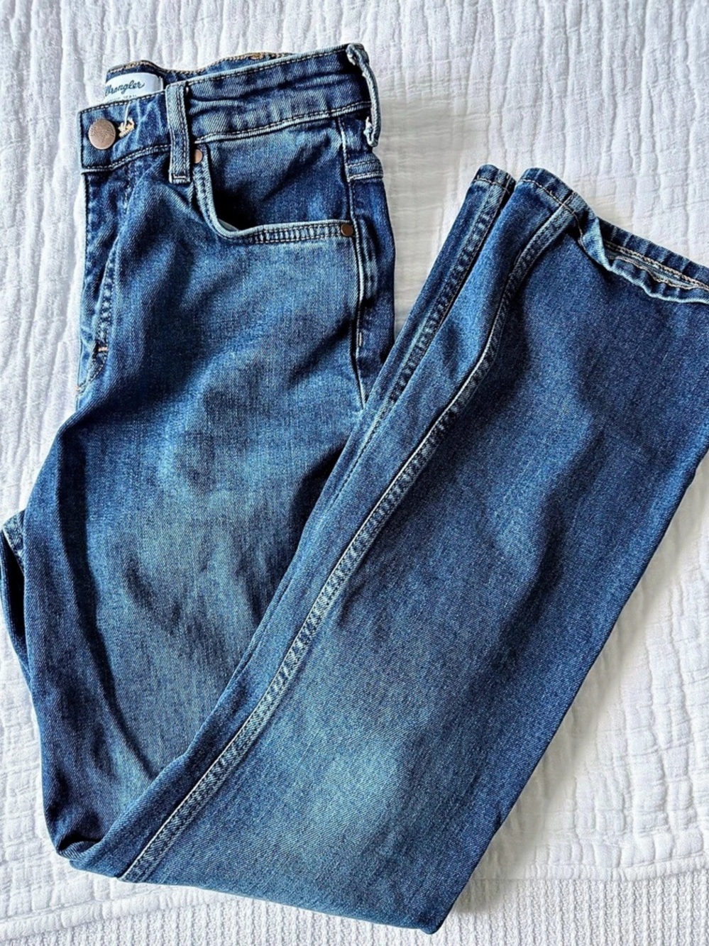 Wrangler Riding Jean Bootcut Denim Jeans Blue Waist 28 x 32 Like New